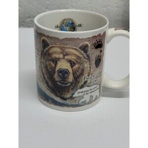 Share the Earth Grizzly Bear Mug Ceramic Coffee Cup Grizzly 1 Sky 1 Land 1 Sea